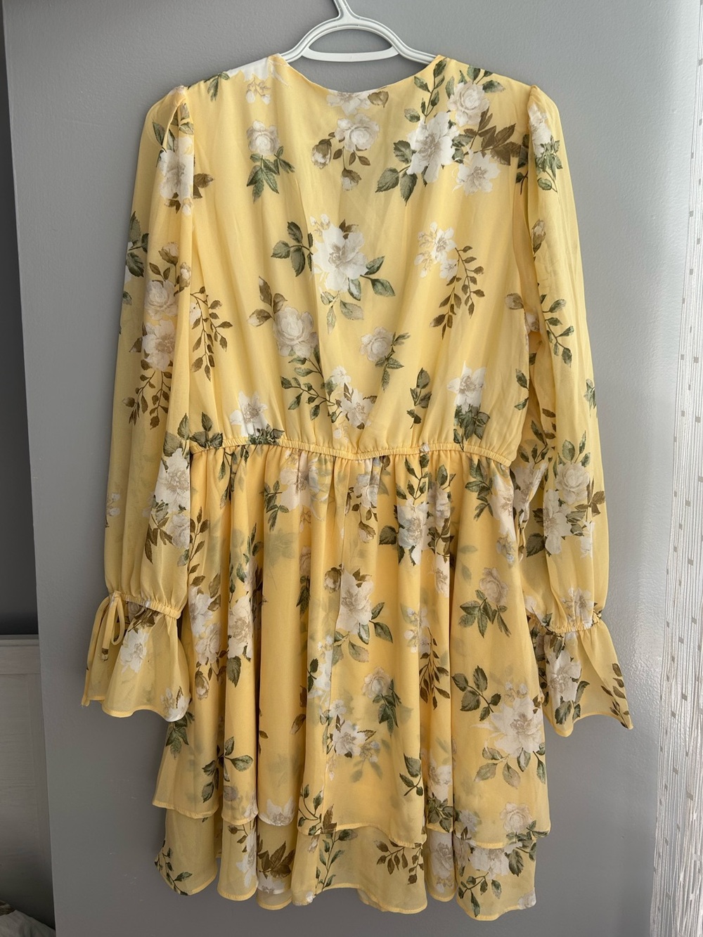 Suzy Yellow Floral Ruffle V-Neck Dress - Picture 8 of 12